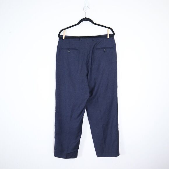 Vintage Burberry London Men's Size 34 Trouser Marled Navy Blue Pants - Picture 8 of 10